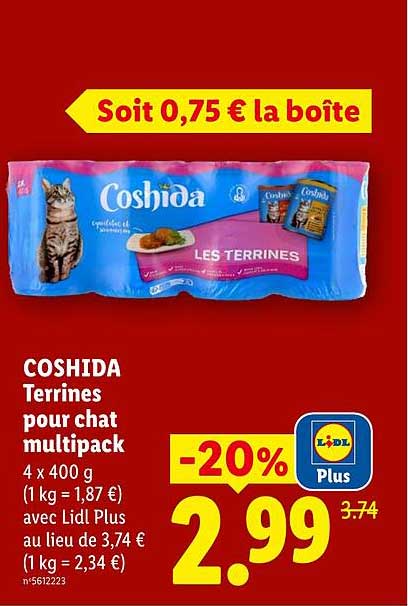 COSHIDA Terrines pour chat multipack