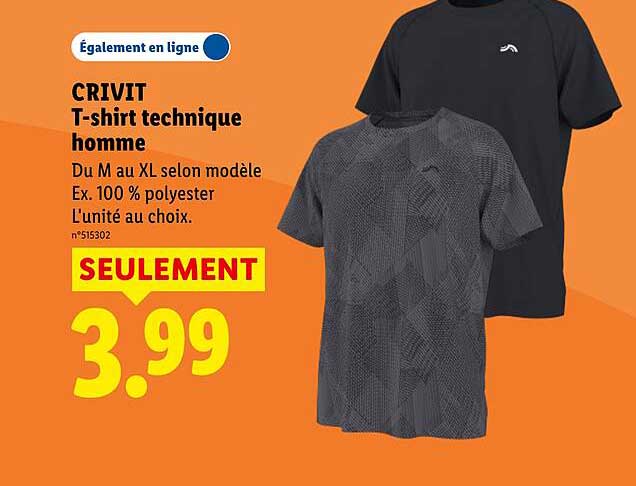 CRIVIT T-shirt technique homme