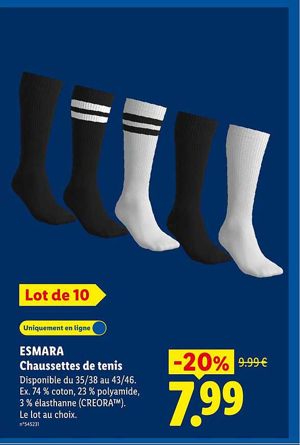 ESMARA Chaussettes de tenis