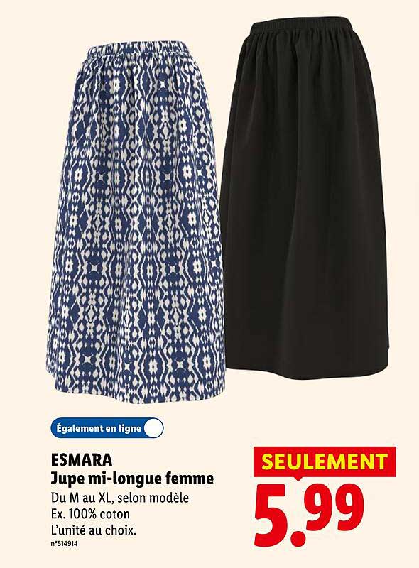 ESMARA Jupe mi-longue femme