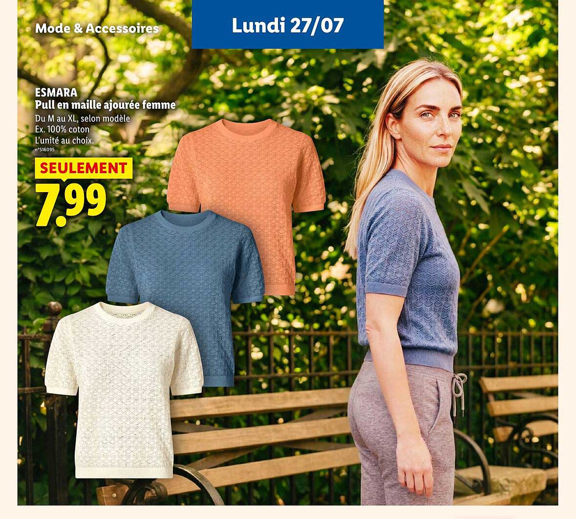 ESMARA Pull en maille ajourée femme