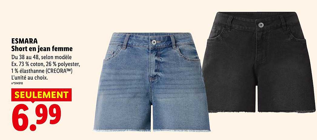 ESMARA Short en jean femme