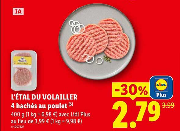 L'ÉTAL DU VOLAILLER 4 hachés au poulet