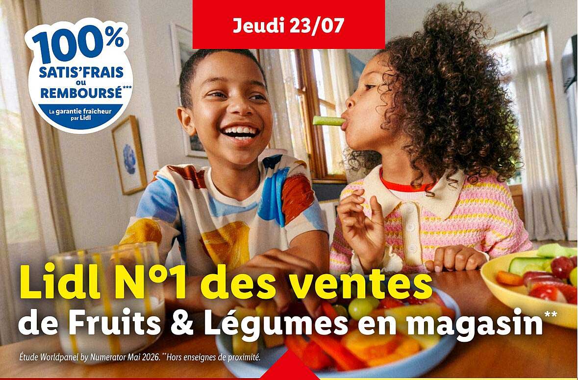 Lidl N°1 des ventes de Fruits & Légumes en magasin