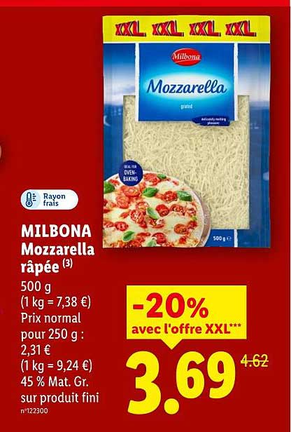 MILBONA Mozzarella râpée