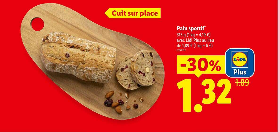 Pain sportif