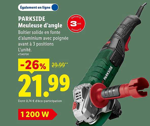 PARKSIDE Meuleuse d’angle