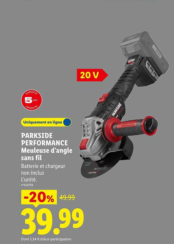 PARKSIDE PERFORMANCE Meuleuse d’angle sans fil