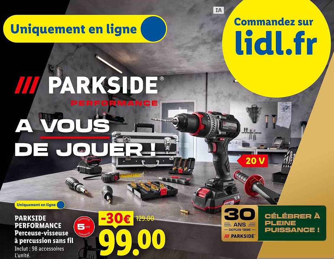 PARKSIDE PERFORMANCE Perceuse-visseuse à percussion sans fil