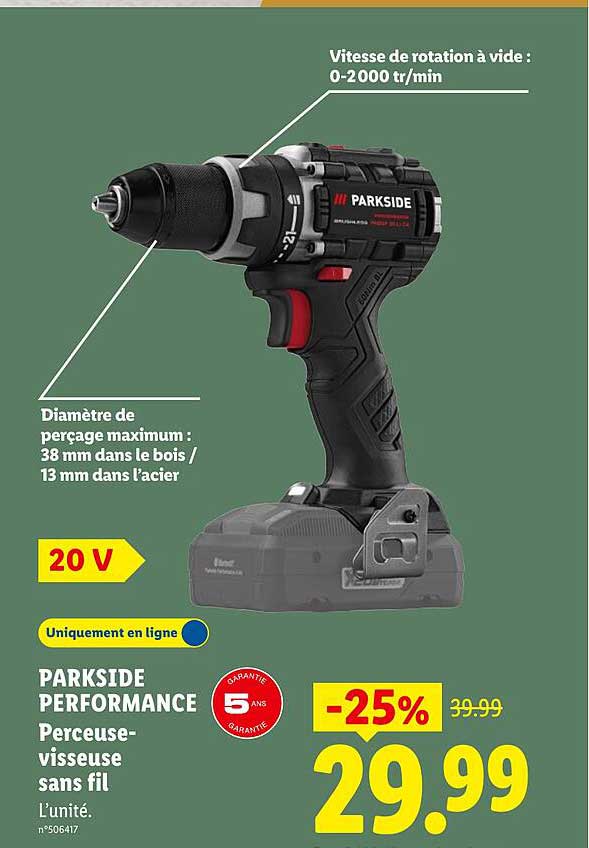 PARKSIDE PERFORMANCE Perceuse-visseuse sans fil