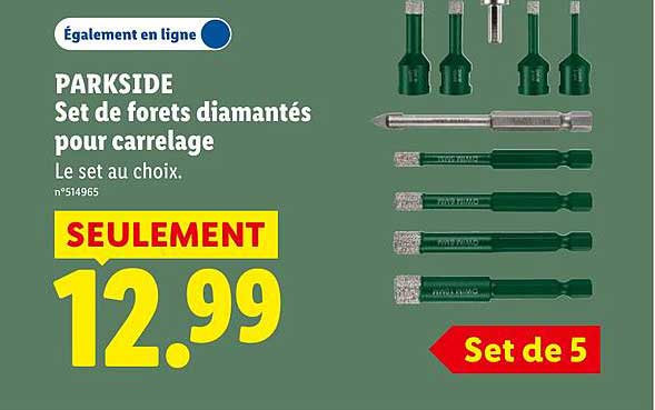 PARKSIDE Set de forets diamantés pour carrelage