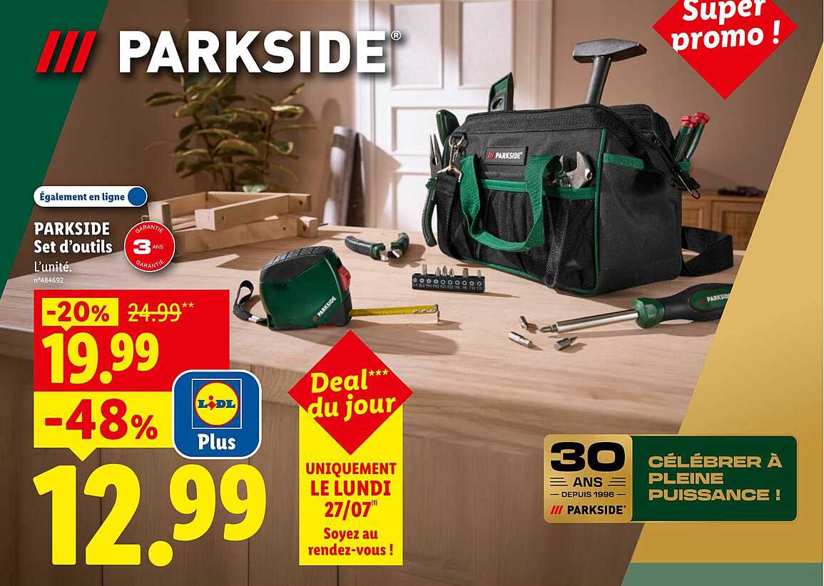 PARKSIDE Set d’outils L’unité