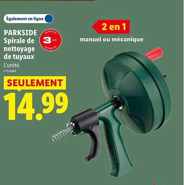 PARKSIDE Spirale de nettoyage de tuyaux