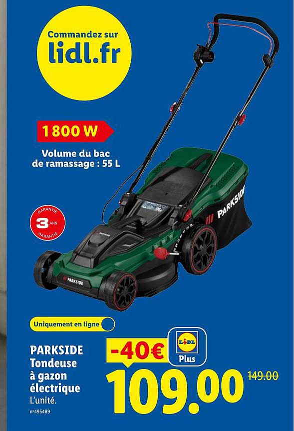 PARKSIDE Tondeuse à gazon électrique