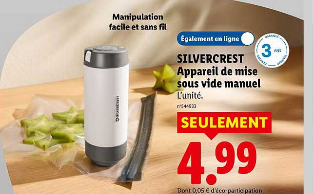 SILVERCREST Appareil de mise sous vide manuel