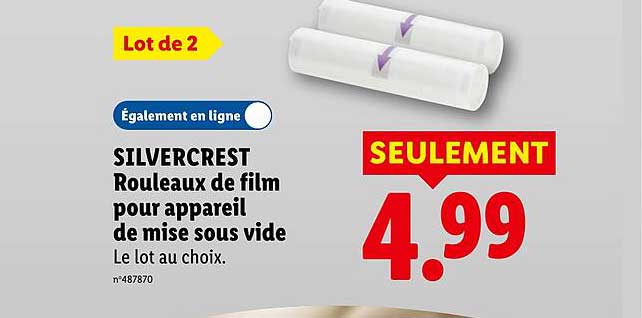 SILVERCREST Rouleaux de film pour appareil de mise sous vide