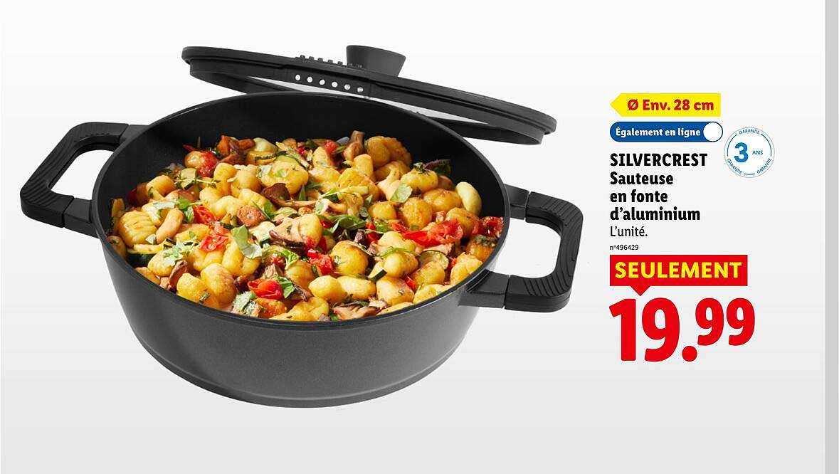 SILVERCREST Sauteuse en fonte d’aluminium