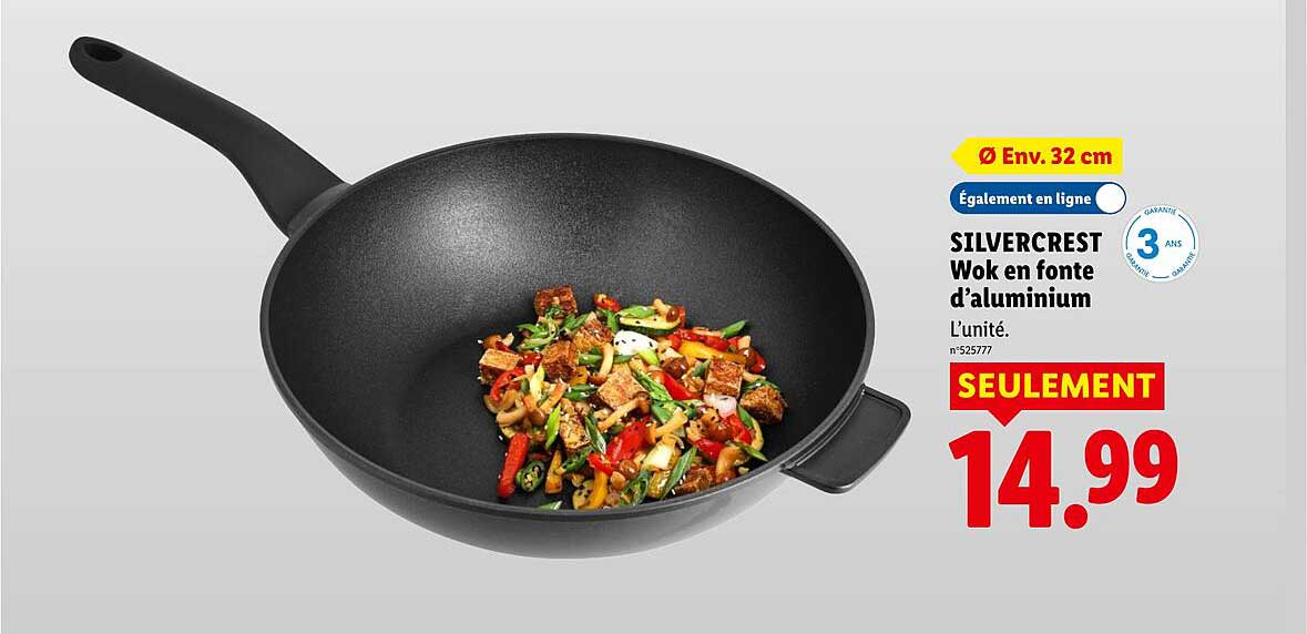 SILVERCREST Wok en fonte d’aluminium