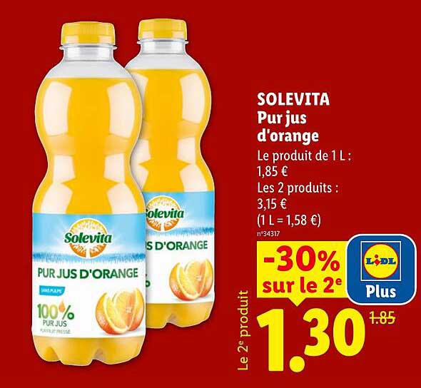 Solevita Pur jus d'orange