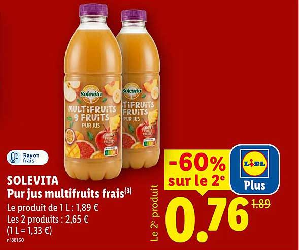 SOLEVITA Pur jus multifruits frais