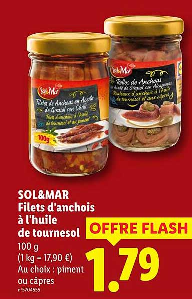 SOL&MAR Filets d'anchois à l'huile de tournesol