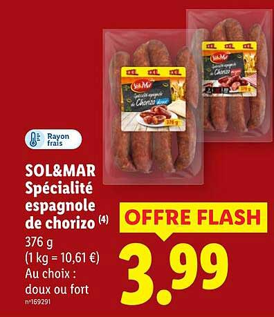SOL&MAR Spécialité espagnole de chorizo