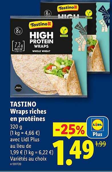 Tastino High Protein Wraps