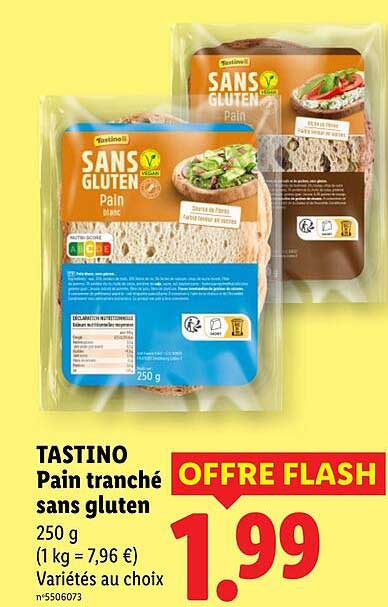 Tastino Pain tranché sans gluten