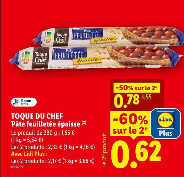 Toque du Chef Pâte feuilletée épaisse