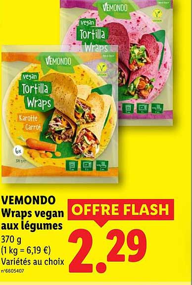 VEMondo Wraps vegan aux légumes