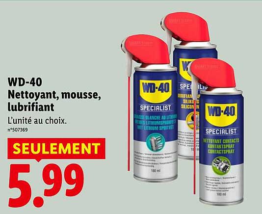 WD-40 Nettoyant, mousse, lubrifiant