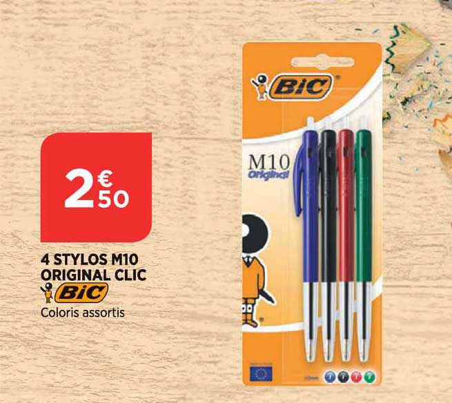 4 stylos m10 original clic bic