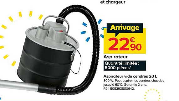 aspirateur vide cendres 20 l