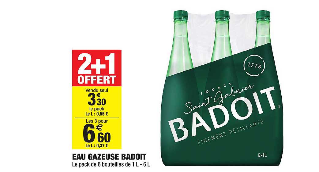 Badoit Eau Gazeuse 2+1 Offert