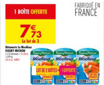 Bâtonnets Le Moelleux Fleury Michon