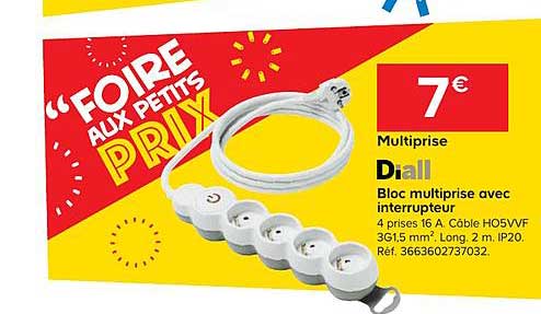 Bloc Multiprise Avec Interrupteur Diall