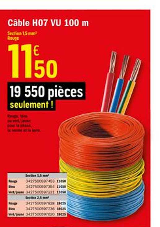 câble h07 vu 100 mètres