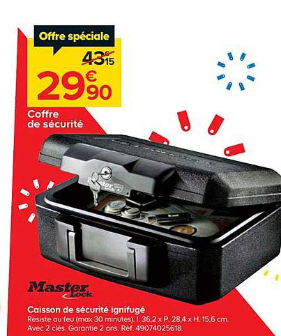 caisson de sécurité ignifugé master lock