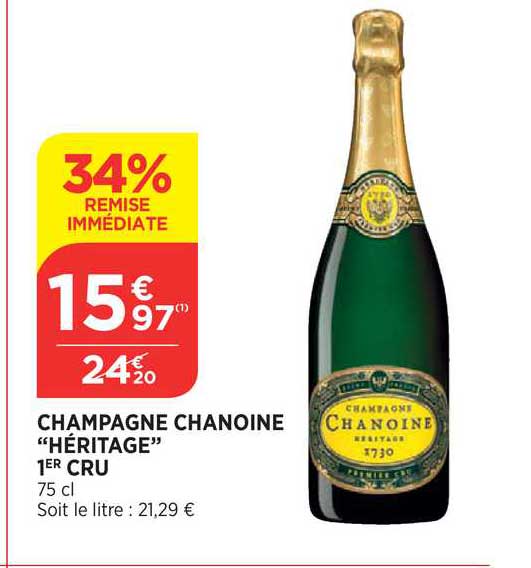 champagne chanoine héritage 1er cru 34% de remise immédiate