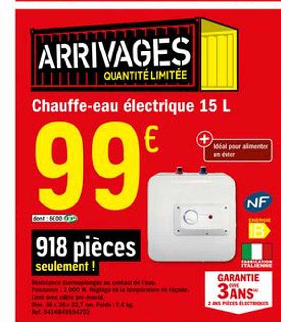 chauffe eau électrique 15 litres