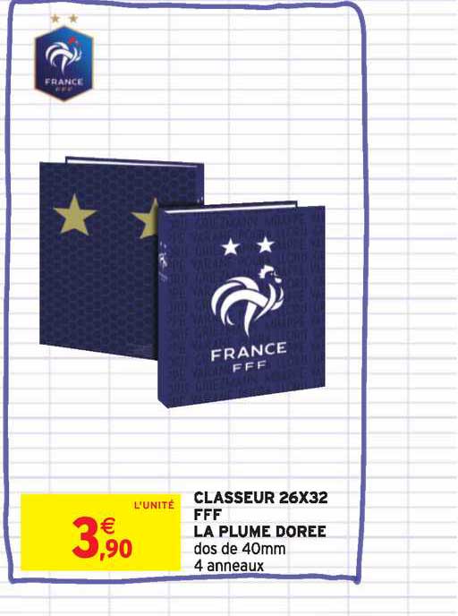 classeur 26x32 fff la plume dorée