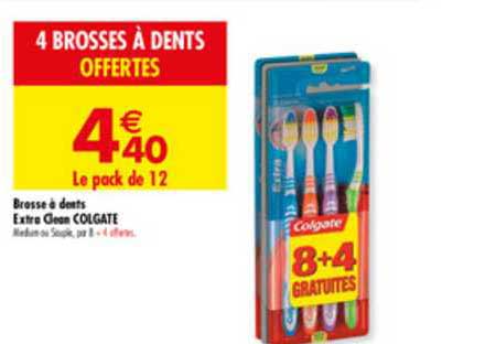 colgate brosse à dents extra clean 8+4 gratuites