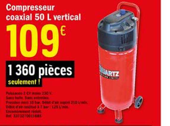 compresseur coaxial 50 litres vertical