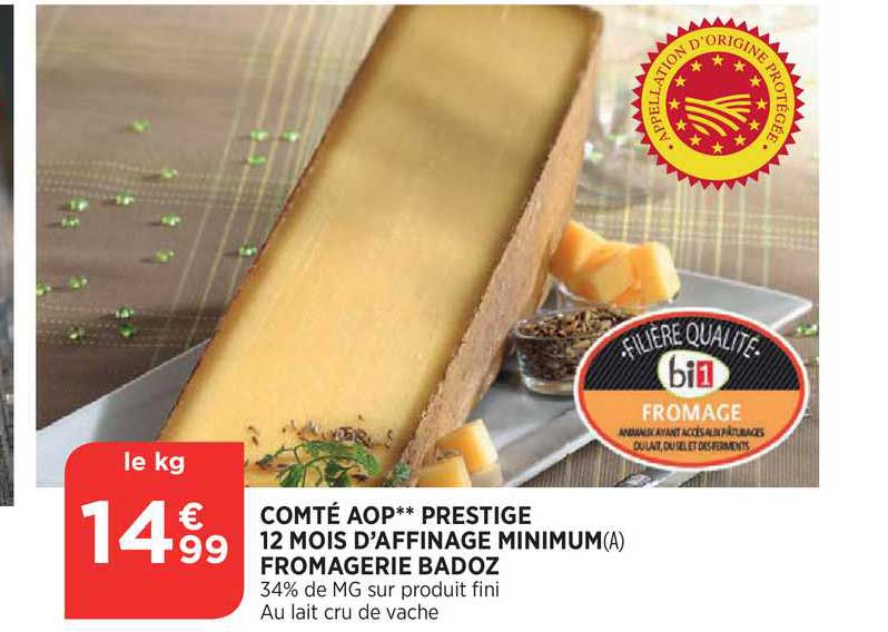 Comté Aop Prestige 12 Mois D'affinage Minimum Fromagerie Badoz Filière Qualité