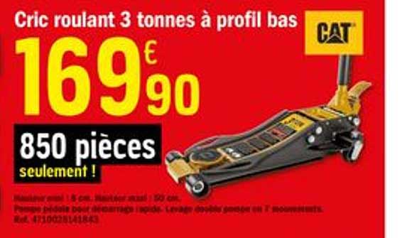cric roulant 3 tonnes à profil bas cat
