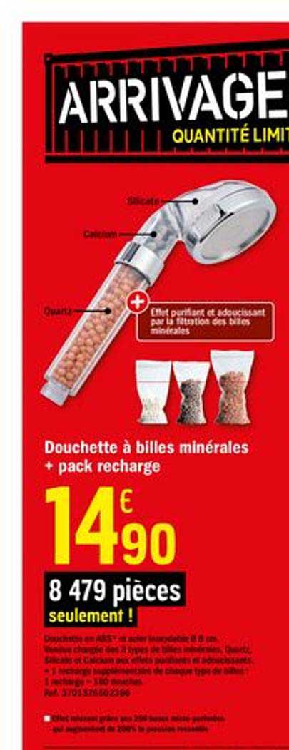 douchette à billes minérales + pack recharge