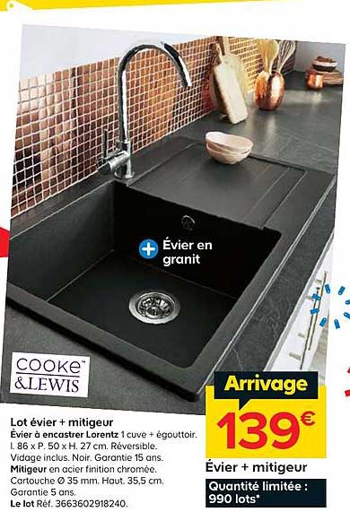 évier + Mitigeur Cooke&lewis