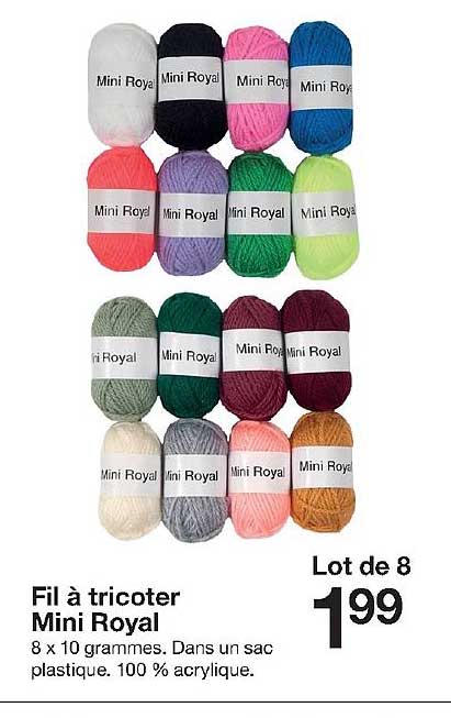 fil à tricoter mini royal