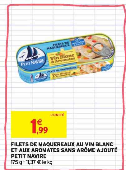filets de maquereaux au vin blanc et aux aromates sans arôme ajouté petit navire