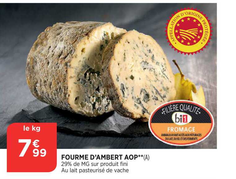 fourme d'ambert aop filière qualité bi1 fromage